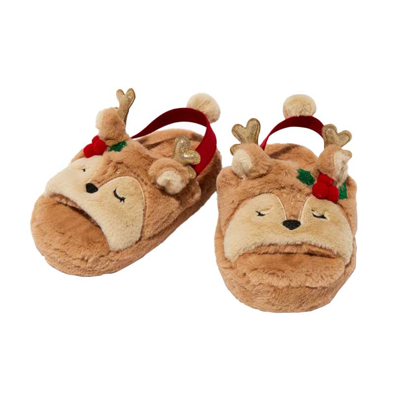 Holiday Reindeer Youth Slippers