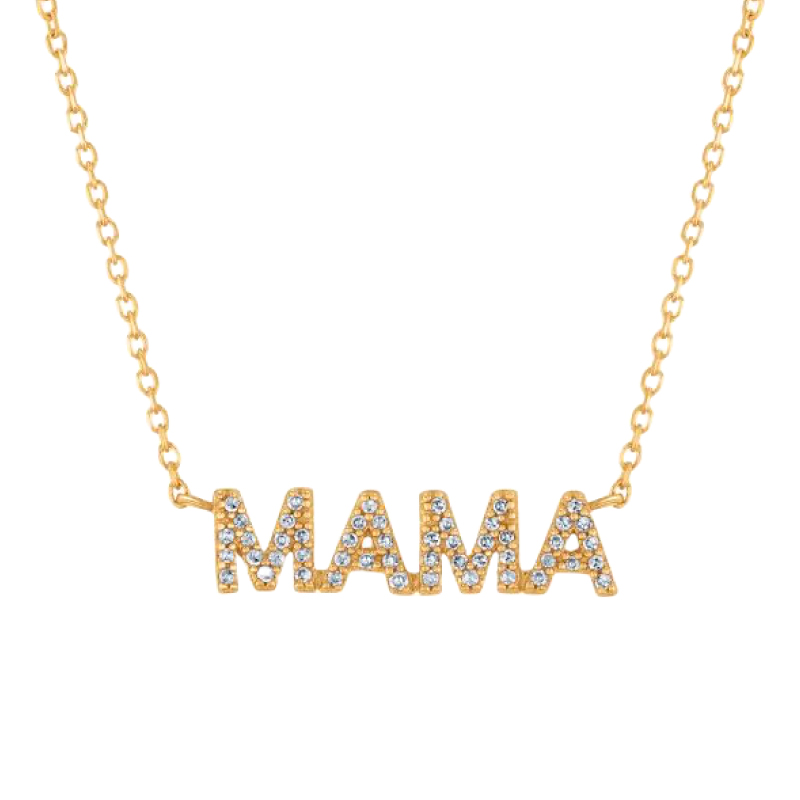 1/6ctw Diamond Mama Yellow Gold Necklace