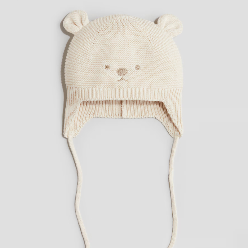 Knit Beanie with Chin Strap