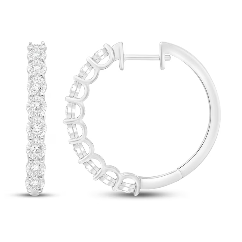 Diamond Hoop Earrings ½ ct tw, Sterling Silver, Kay Jewelers