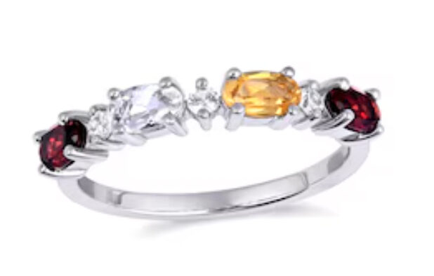 Personalized Oval Cut Family Birthstone Ring,