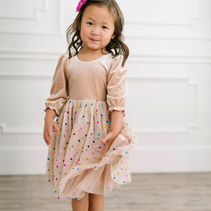 Ollie Jay Diana Dress in Confetti Cream